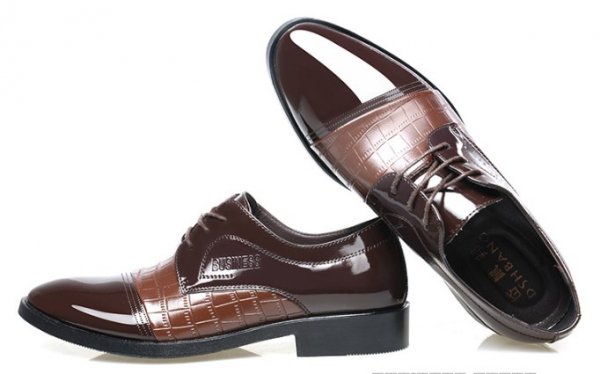 pattern autumn men's pointed business dress size-shoess leather men's size-shoess single size-shoess size-shoess men